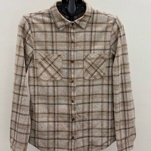 Ci Sono Beige Plaid Shirt